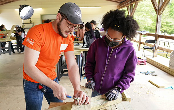 girl making windmill stem activity